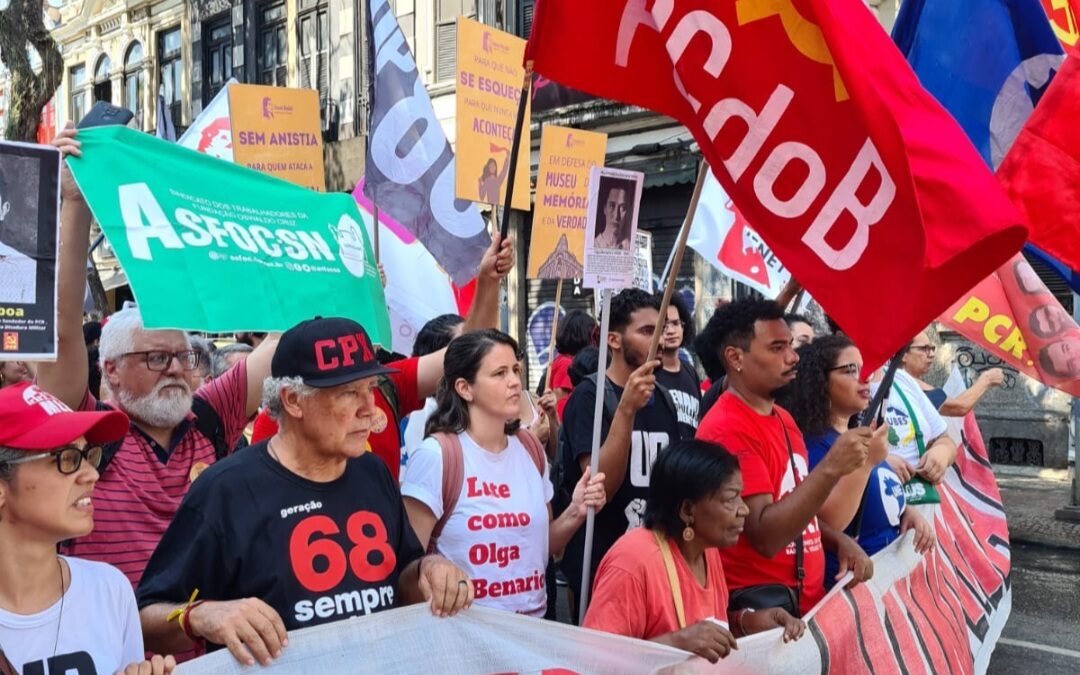 59 anos do golpe: PCdoB-RJ participa do ato em defesa da Memória, Verdade e Justiça