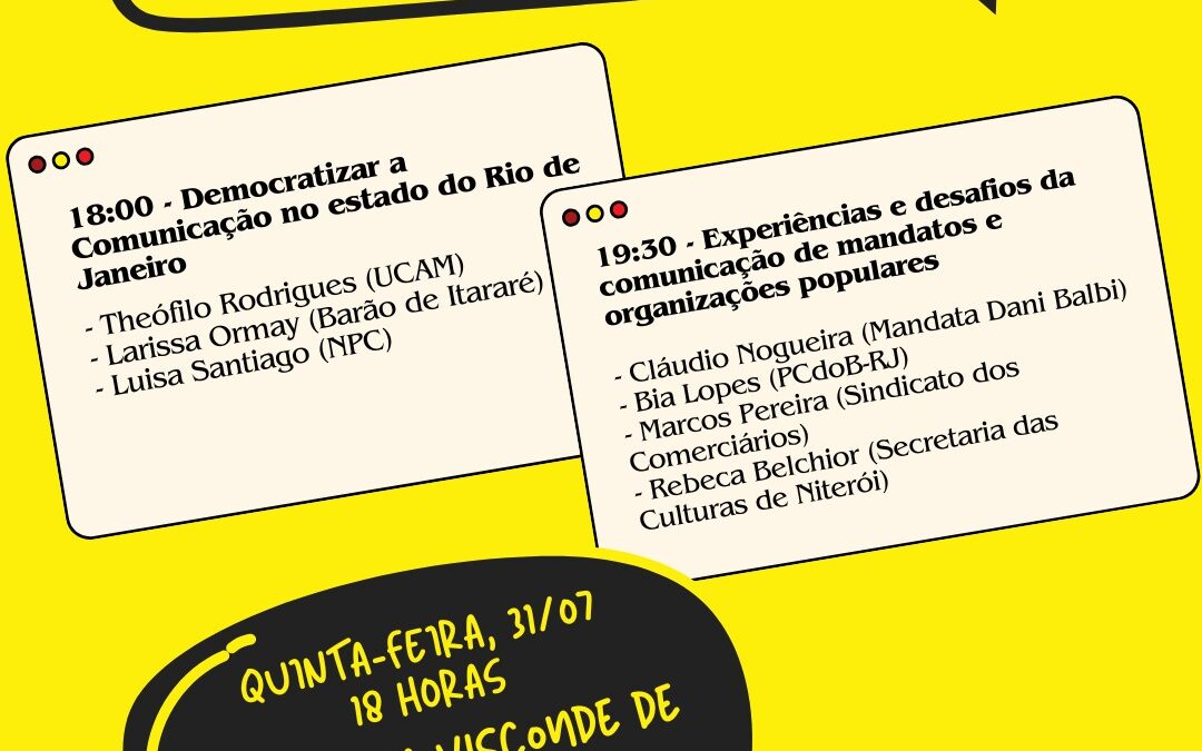PCdoB-RJ promove Encontro Estadual de Comunicação e Midiativismo nesta quinta-feira (31) 